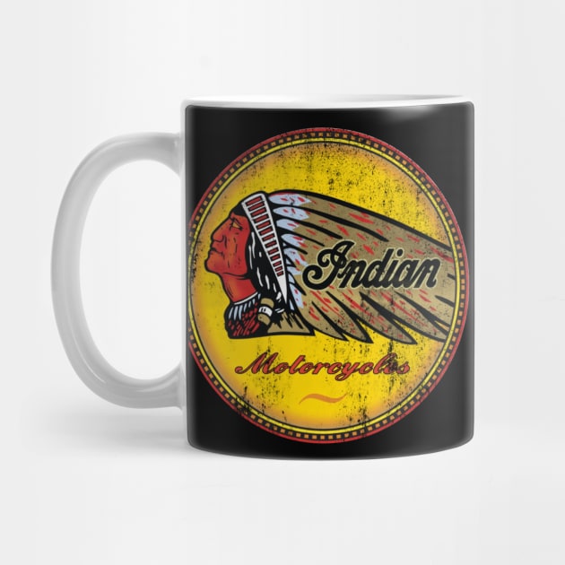 Retro Indian Motorcycle Sign by funkymonkeytees